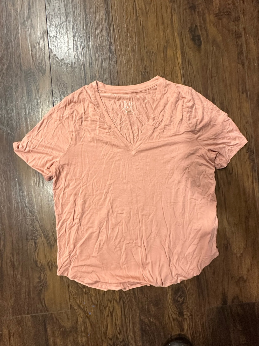a new day Soft V-Neck Short Sleeve Top - Peach Pink